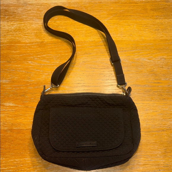 Vera Bradley Handbags - Vera Bradley Black Quilted Crossbody Bag with Adjustable Strap